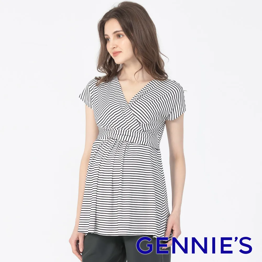 【Gennies 奇妮】大V領纏繞哺乳洋裝-灰(T1N09) 歷史價格詳細信息
