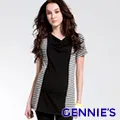【Gennies 奇妮】條紋拼接長版哺乳上衣-紅/藍(哺乳衣 短袖哺乳衣 假二件 雙口袋 下拉哺乳) 歷史價格詳細信息
