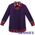 【Gennies 奇妮】格紋蕾絲公主袖洋裝(藍) 歷史價格詳細信息