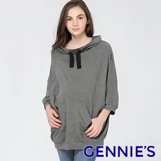 Gennies奇妮 連帽休閒感長版春夏哺乳衣-粉/咖/深藍/白(GNA57) 歷史價格詳細信息