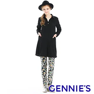 Gennies奇妮 襯衫領率性洋裝(丈青T1J05) 歷史價格詳細信息