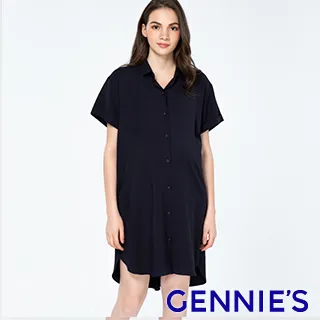 Gennies奇妮 青春洋溢秋冬哺乳長版上衣-藍/紫(GN035) 歷史價格詳細信息