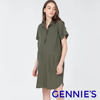 Gennies奇妮 襯衫領率性洋裝(丈青T1J05) 歷史價格詳細信息