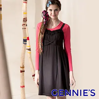 【Gennies 奇妮】大蝴蝶滾邊吊帶洋裝(咖G2411) 歷史價格詳細信息