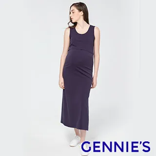 【Gennies 奇妮】彈力哺乳洋裝-紫(哺乳衣 無袖哺乳衣 連身長裙 長洋裝 開衩 上掀哺乳) 歷史價格詳細信息