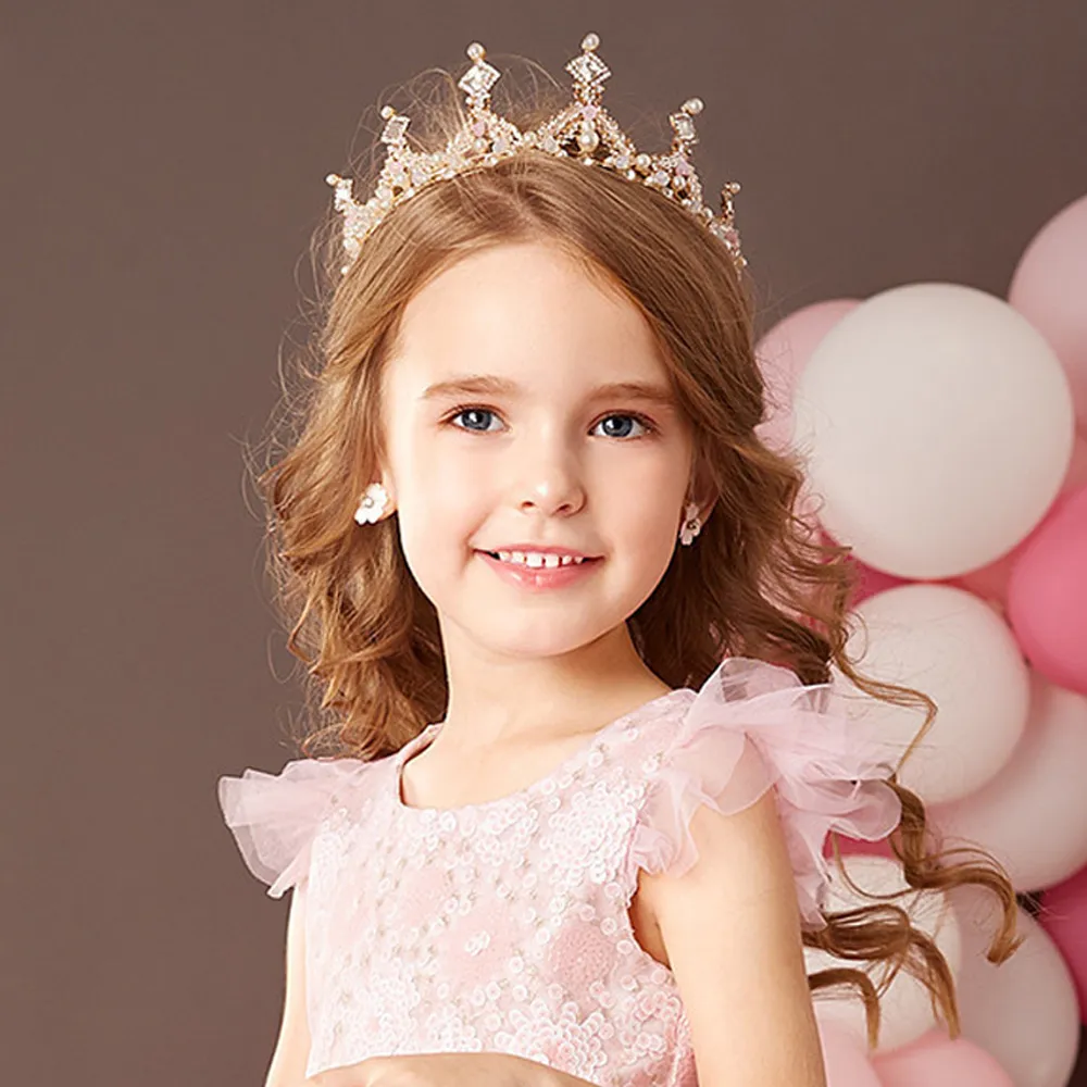 UNICO 兒童 公主風金色小皇冠水晶點綴派對風頭飾/髮飾 歷史價格詳細信息