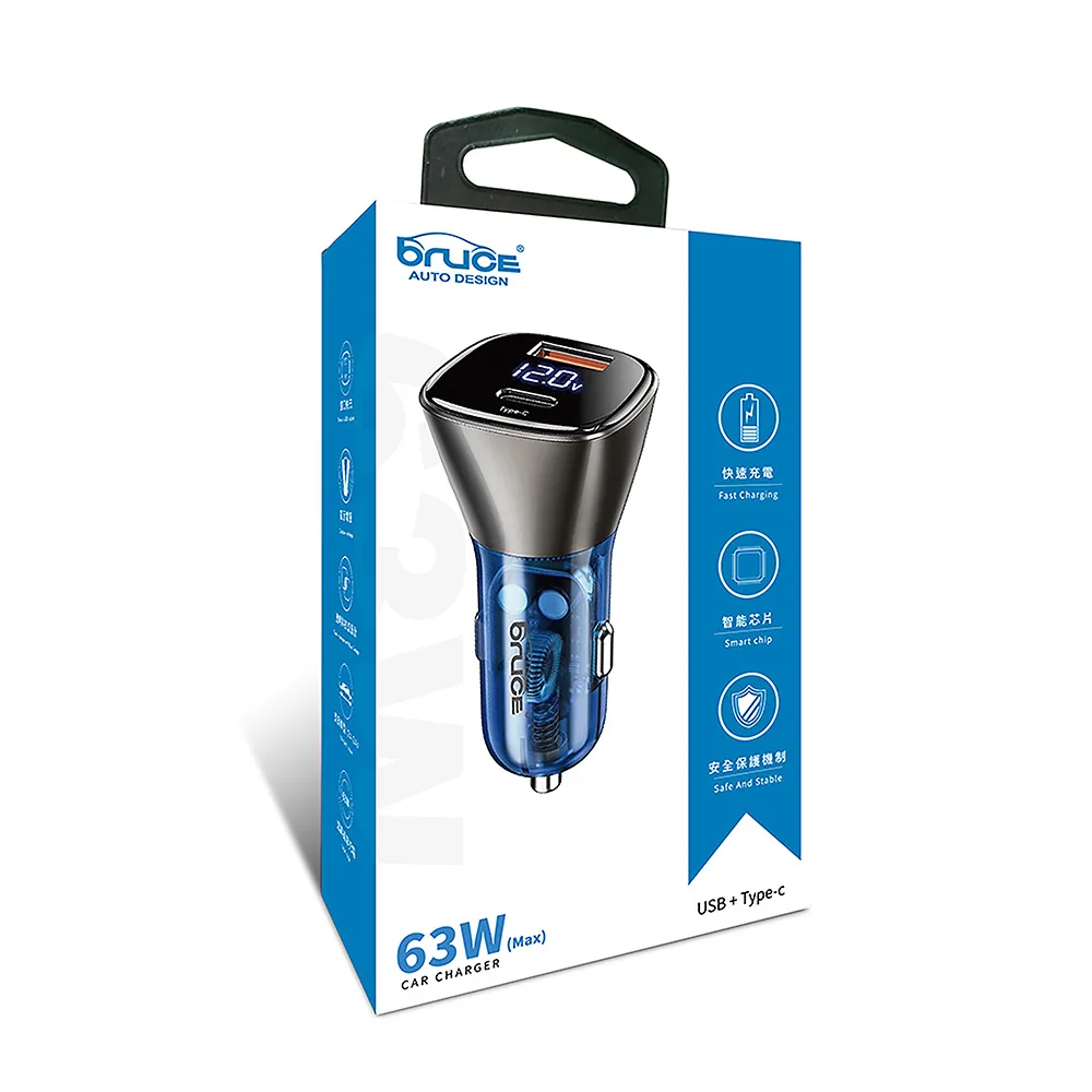 【Bruce】車充 1PD+1USB 66W飆速電壓數顯 極致黑 鋁合金快充 BR-244442(車麗屋) 歷史價格詳細信息