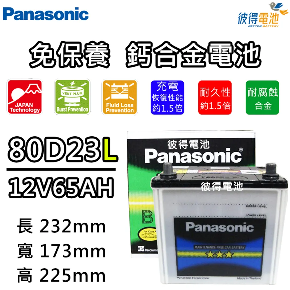 【Panasonic 國際牌】80D23L CIRCLA充電制御電瓶(銀合金 日本製造 LANCER、CAMRY) 歷史價格詳細信息