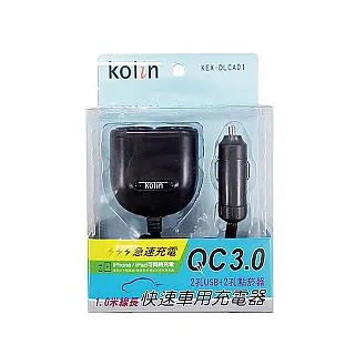 Kolin歌林 QC3.0三孔快速車用充電器(顏色隨機) KEX-DLCA03 歷史價格詳細信息