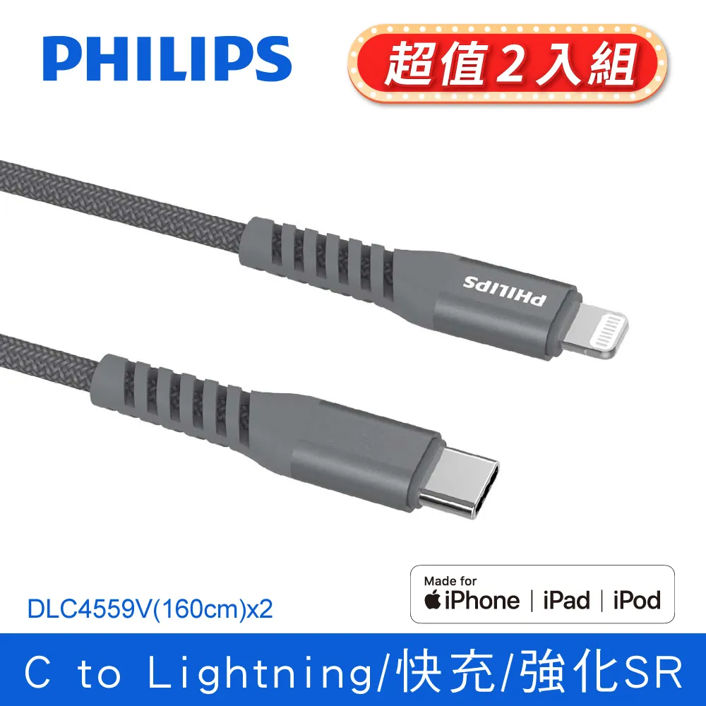 PHILIPS 飛利浦 Type-C 充電線(灰) 1.6M DLC4558A Type-C系列 歷史價格詳細信息