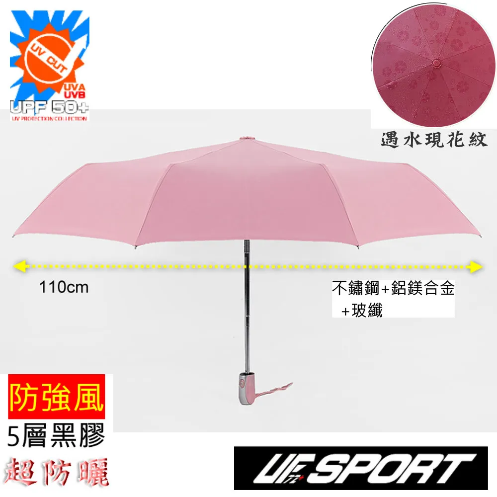[UF72]UF-0125抗UV防風黑膠超厚合金傘寬110CM三折自動傘/粉 歷史價格詳細信息