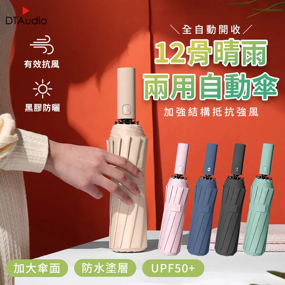 ????12骨自動傘????????自動摺疊傘 加大傘面 雨傘  防曬黑膠 一鍵開收 晴雨兩用 歷史價格詳細信息