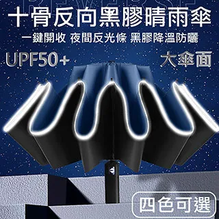 十骨黑膠反向傘 自動傘 雨傘 遮陽傘 大雨傘 折疊傘 反向折疊傘【BE957】 歷史價格詳細信息