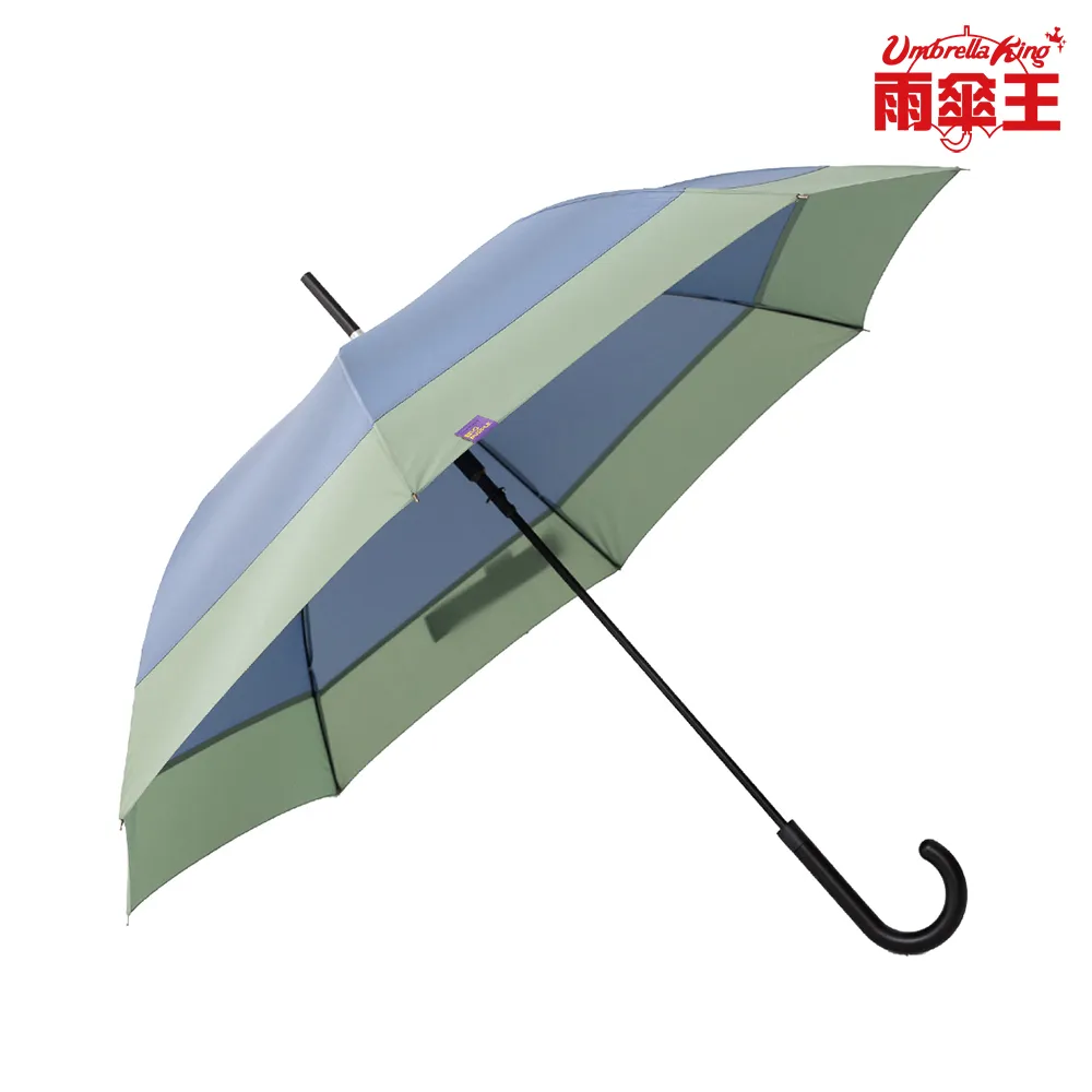 雨傘王 大紫25吋 撞色-河畔藍+迷霧淺灰 長傘 莫蘭迪色 大傘面 抗風 雨傘 超值商品 歷史價格詳細信息