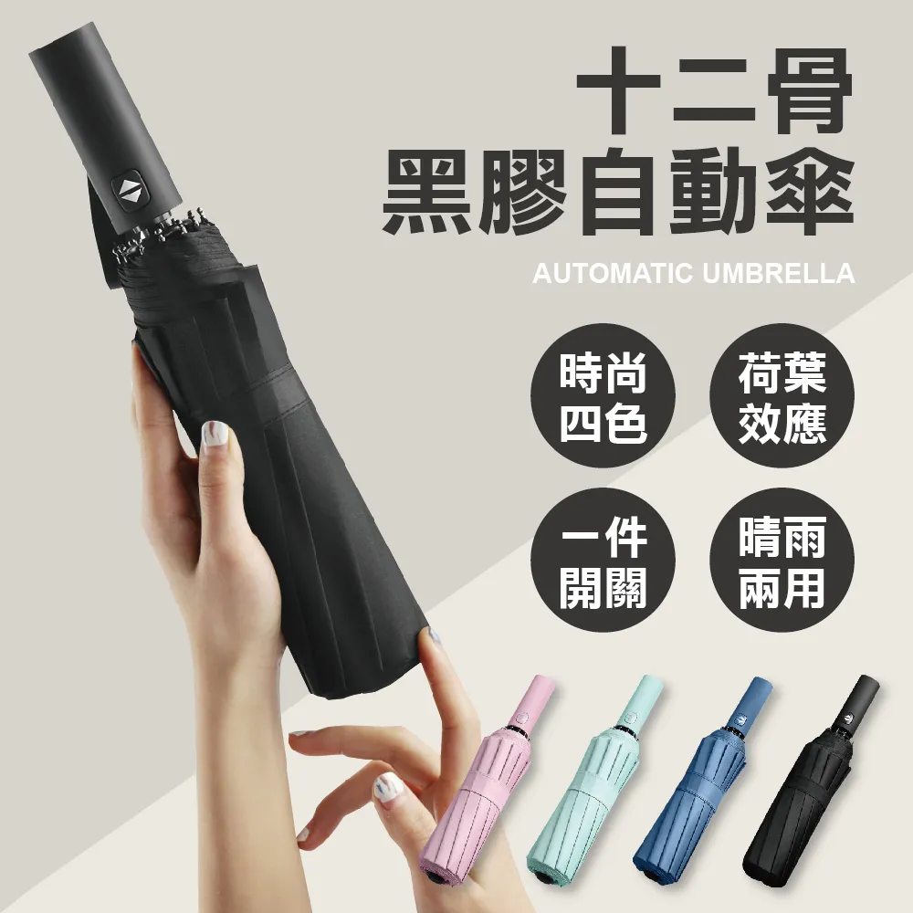 十二骨黑膠自動傘【小麥購物】24H出貨台灣現貨【C383】莫蘭迪色 晴雨傘 兩用傘 加大 遮陽傘 雨傘 傘 自動傘 防風 歷史價格詳細信息