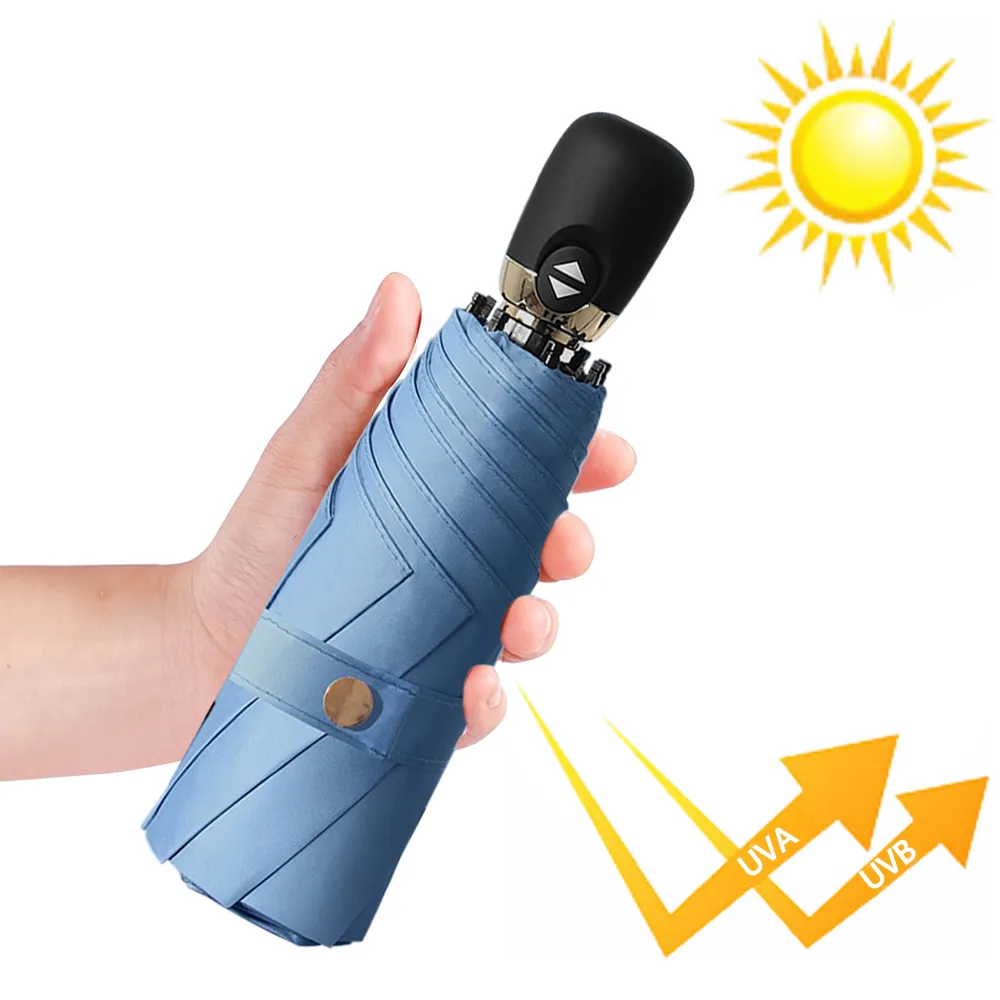 【幸福揚邑】鈦防曬抗UV降溫UPF50+全自動8骨晴雨口袋迷你五折疊傘-夜綠 歷史價格詳細信息