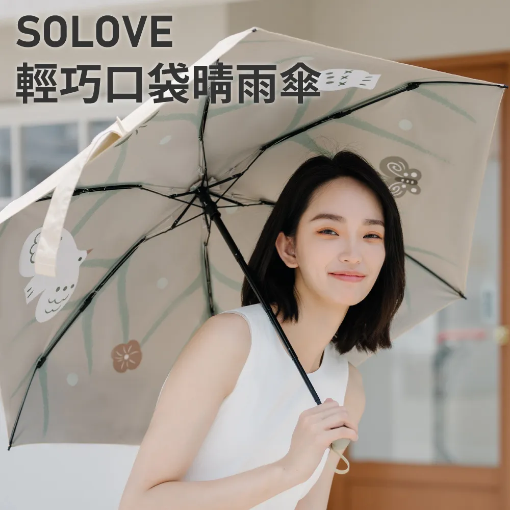 SOLOVE 輕巧口袋晴雨傘_深藍色 歷史價格詳細信息