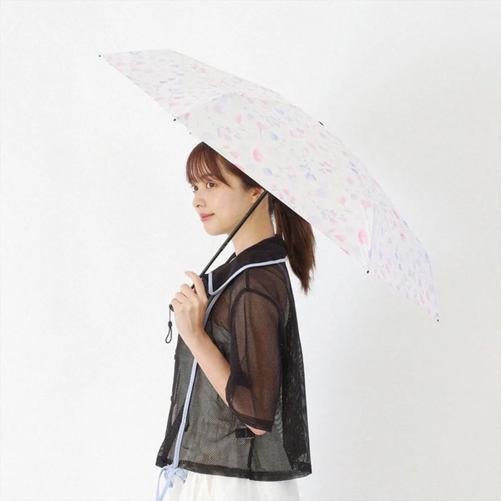 【nifty colors】日本 小雛菊刺繡玻璃纖維折疊傘 玻璃纖維折疊傘 晴雨兩用傘 勾勾傘(三色任選) 歷史價格詳細信息