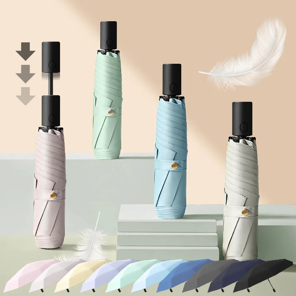 Luxing 198g輕壓好收傘 極輕省力安全自動傘 UPF50+黑膠防曬陽傘 折疊傘晴雨傘口袋傘 迷你輕量傘 歷史價格詳細信息