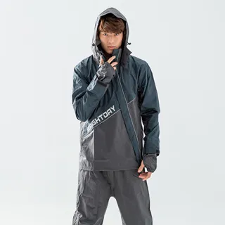 BrightDay X武士斜開兩件式雨衣 黑藍 雨衣 防水拉鍊 雙層式袖口《淘帽屋》 歷史價格詳細信息