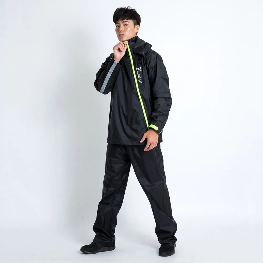 BrightDay Double雙拉鍊斜開兩件式雨衣 黑  兩件式雨衣 雨衣 斜開拉鍊 雙拉鍊《淘帽屋》 歷史價格詳細信息