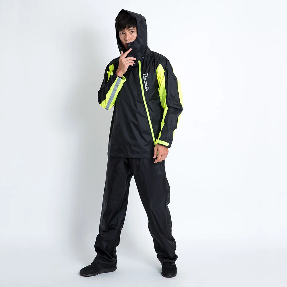 BrightDay Double雙拉鍊斜開兩件式雨衣 黑  兩件式雨衣 雨衣 斜開拉鍊 雙拉鍊《淘帽屋》 歷史價格詳細信息