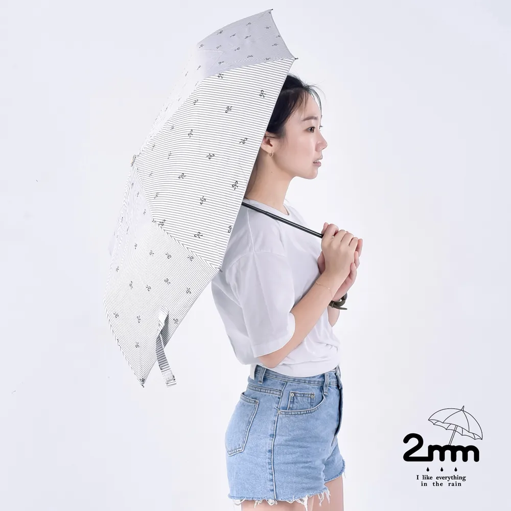 【2mm】銀膠抗UV 蝴蝶結條紋輕量手開傘(藍色) 歷史價格詳細信息