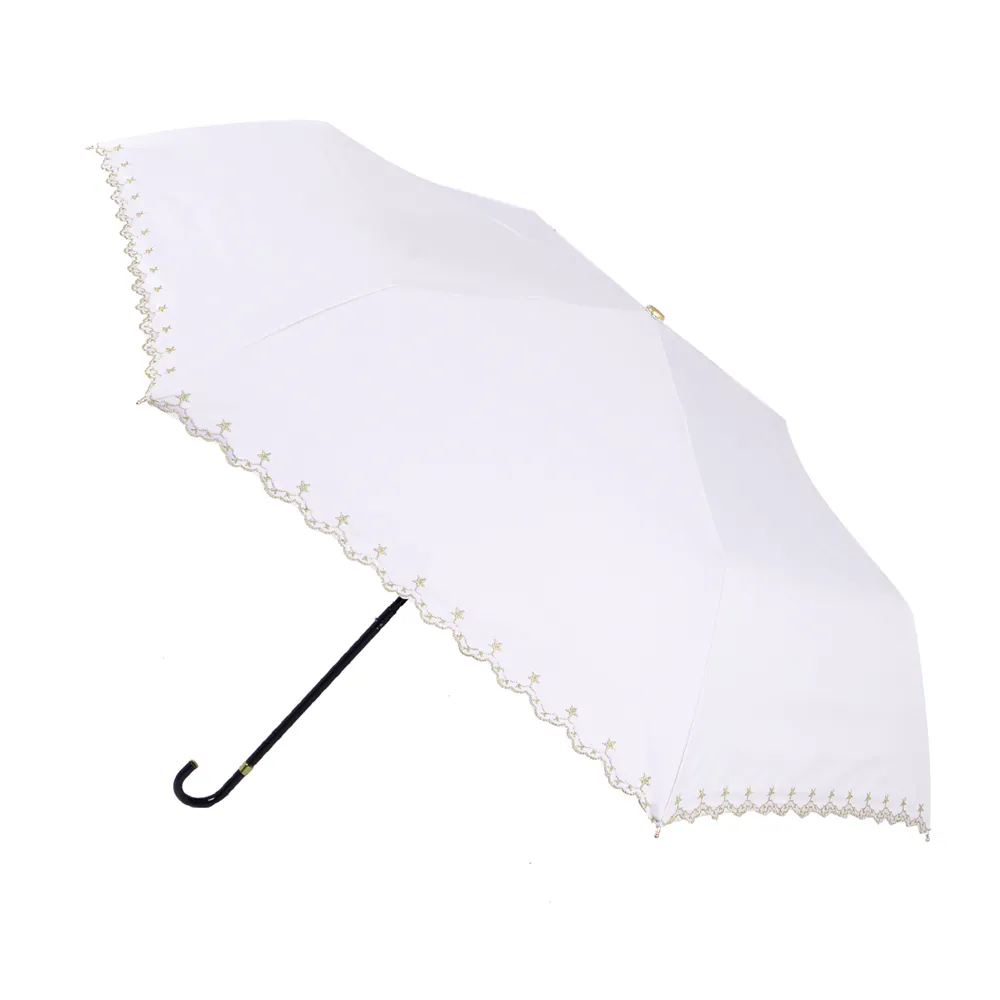【2mm】色膠抗UV 刺繡星星花邊輕量彎把手開傘(星曜米) 價格比較,價格查詢,歷史價格詳細信息