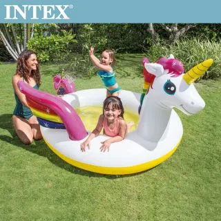 【INTEX】獨角獸噴水戲水游泳池272*193*104cm_151L 適用2歲+(57441) 歷史價格詳細信息