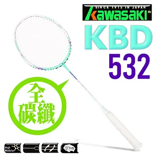 KAWASAKI羽球拍 KBD533 SUPER CARBON 全碳纖維 輕量 *送羽球拍背袋 穿線-消光黑/ 歷史價格詳細信息