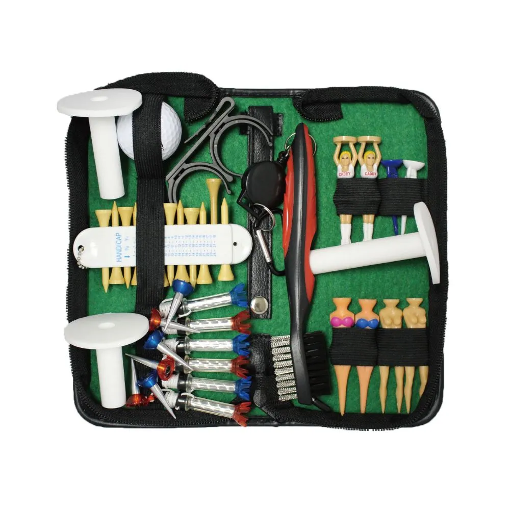 高爾夫球場用品 高爾夫雨罩 手套架 禮品套組 附PU皮包 GSB080 歷史價格詳細信息