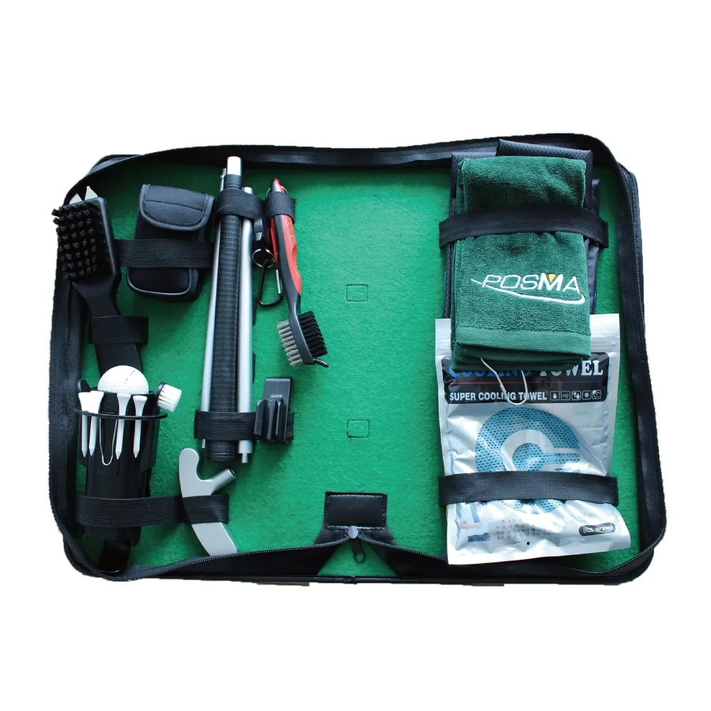 高爾夫球場用品 高爾夫雨罩 手套架 禮品套組 附PU皮包 GSB080 歷史價格詳細信息