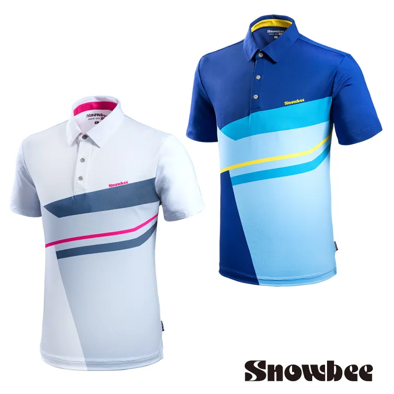 Snowbee Golf 男士塊狀幾何短袖Polo衫 歷史價格詳細信息