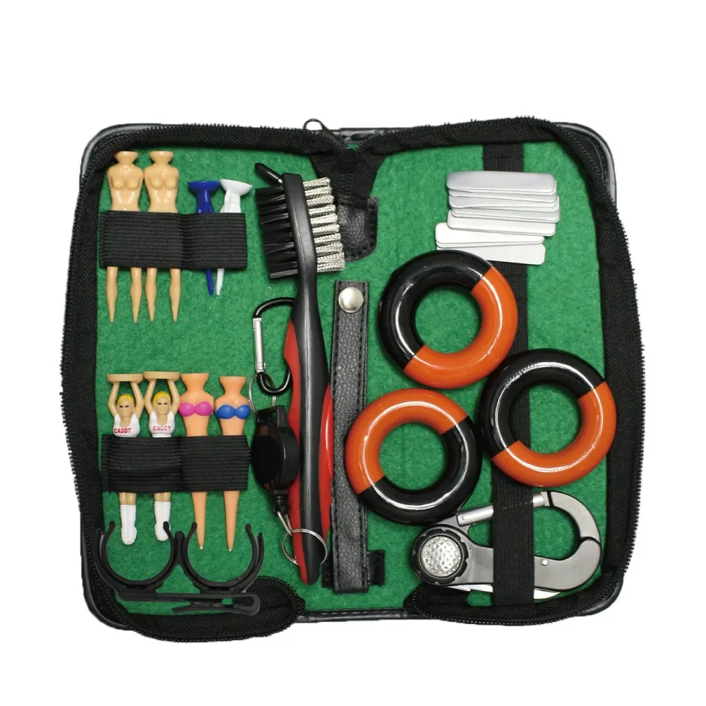 高爾夫球場用品 高爾夫雨罩 手套架 禮品套組 附PU皮包 GSB080 歷史價格詳細信息