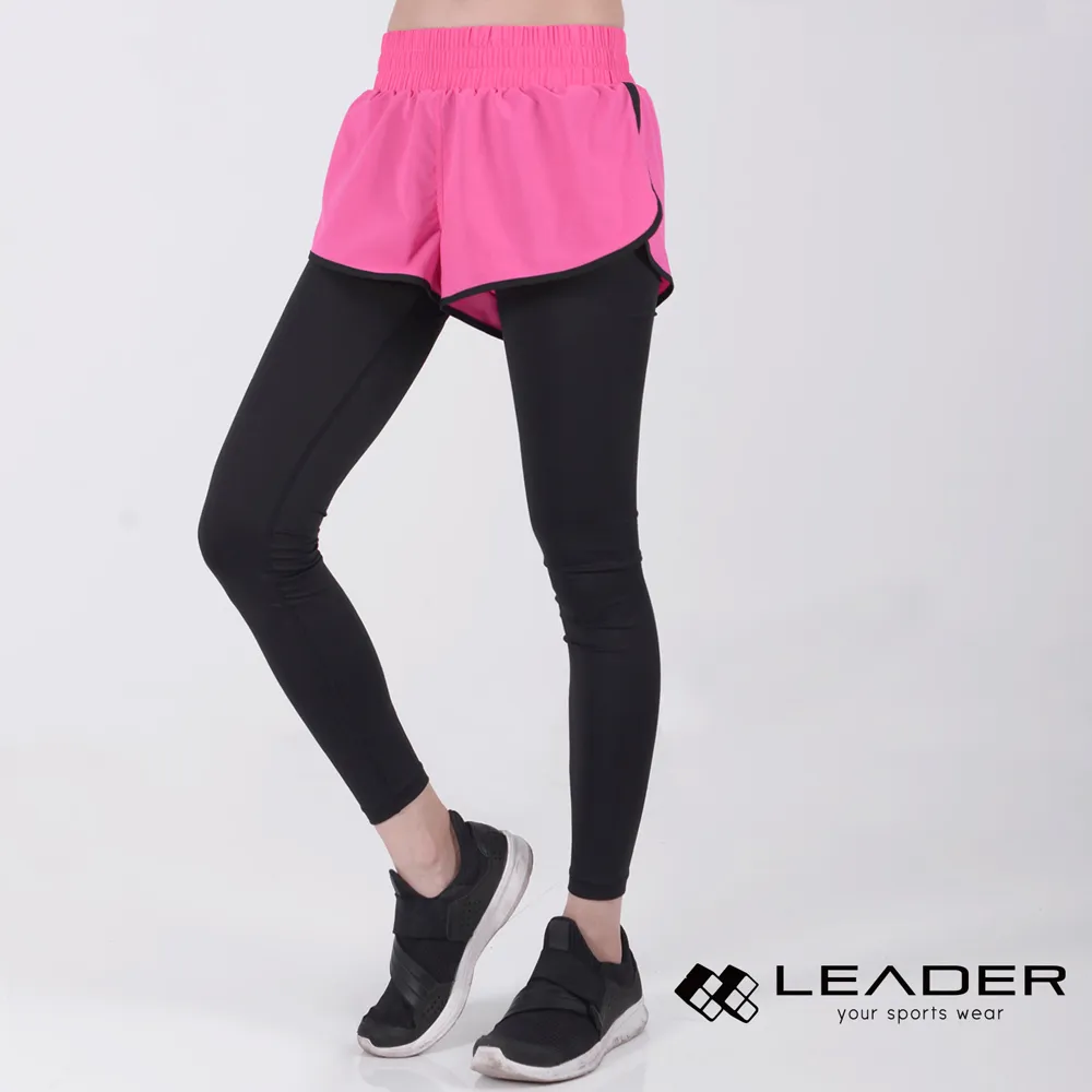 LEADER DS-20假兩件 透氣彈性運動長褲 女款 黑底黑邊 歷史價格詳細信息