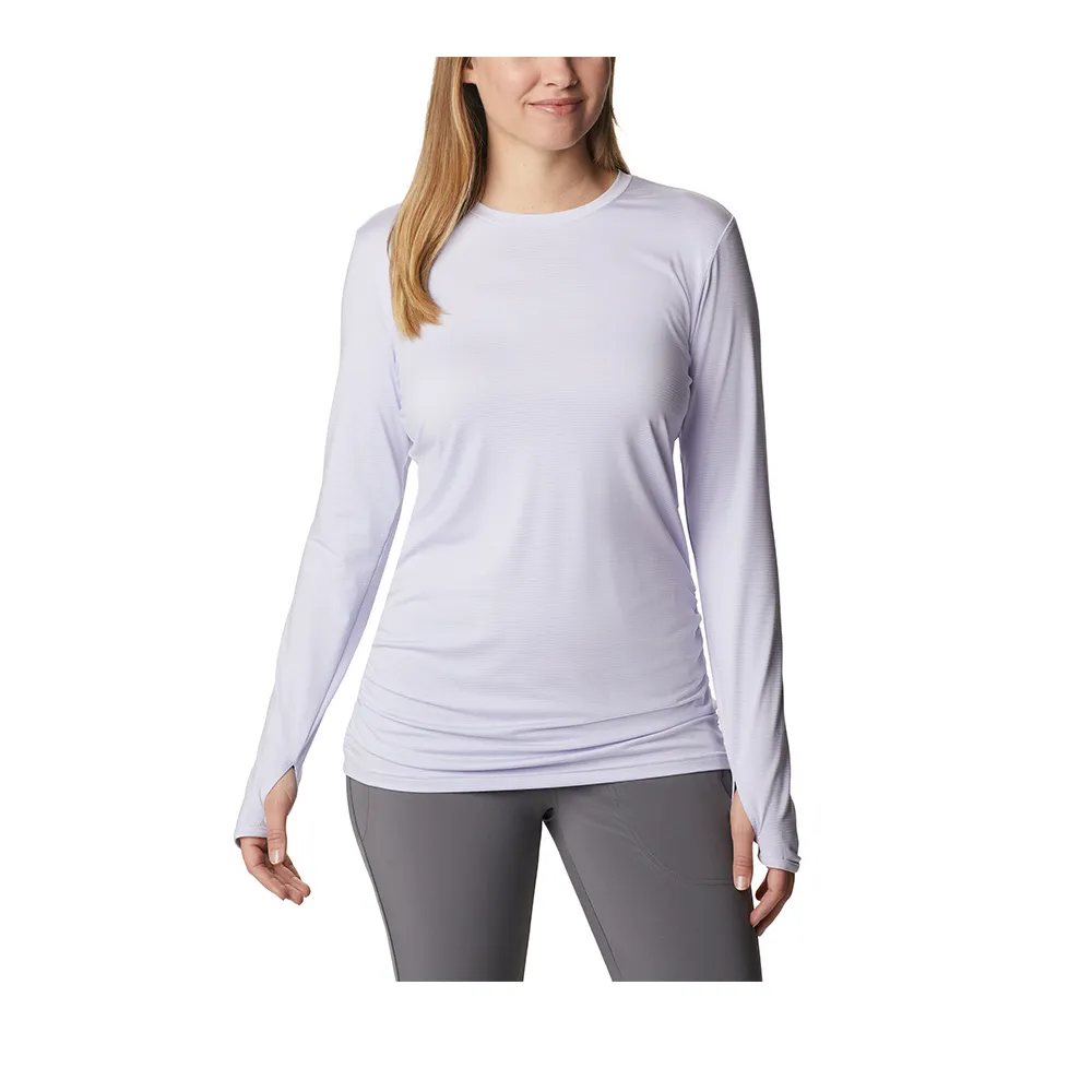 Columbia 哥倫比亞 女款-Omni-Shade UPF50抗曬快排長袖上衣-粉色印花 UAR24710UH (2023春夏) 歷史價格詳細信息