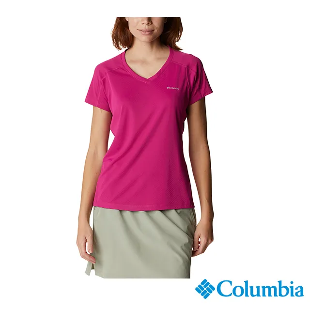 Columbia哥倫比亞 女款-涼感快排短袖上衣-深藍色 UAK35110NY (2024春夏) 歷史價格詳細信息