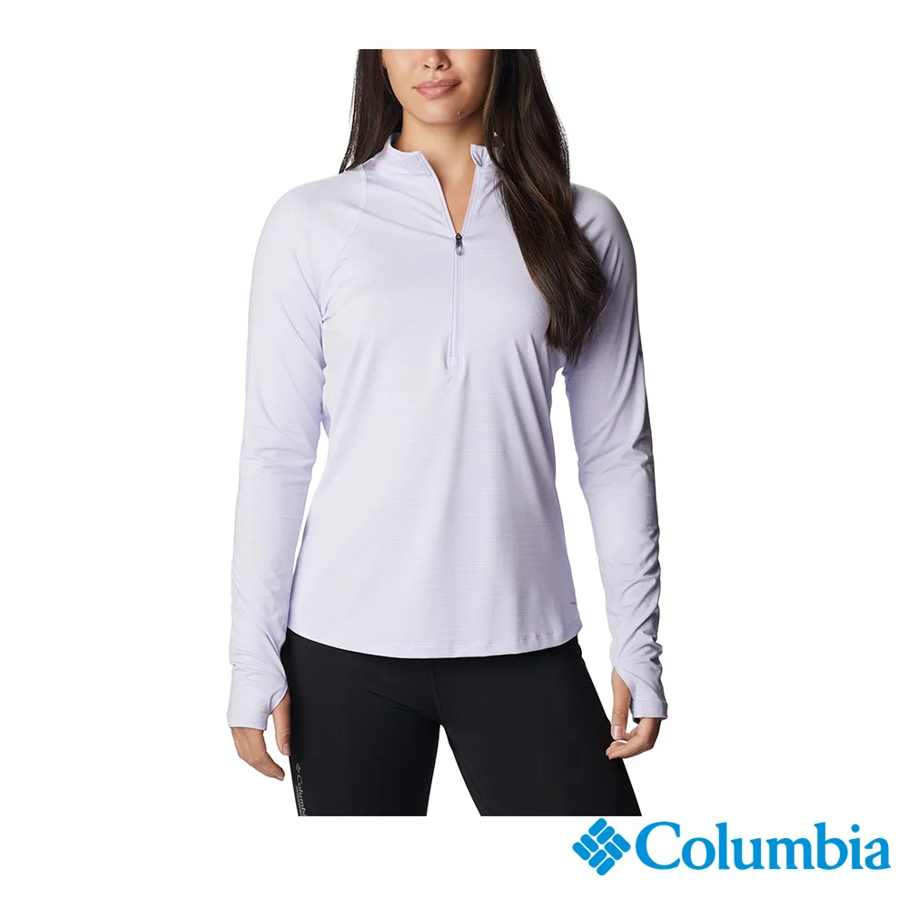 【Columbia 哥倫比亞】女款- Omni-Wick快排防曬50刷毛半開襟上衣-淺藍(UAR57820LB / 排汗.防曬.機能) 歷史價格詳細信息