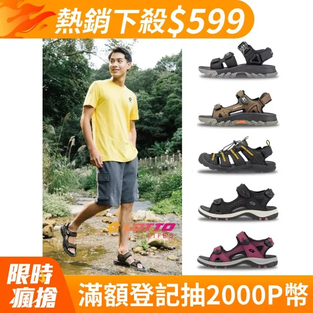 【LOTTO 義大利】女 美型厚底健走涼鞋(黑-LT2AWS6160) 歷史價格詳細信息