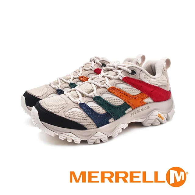 MERRELL(女)MOAB 3麂皮彩色條紋登山鞋 女鞋-米白 歷史價格詳細信息