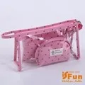 【iSFun】點點皇冠＊PVC透視化妝包中包三件組/深藍 歷史價格詳細信息