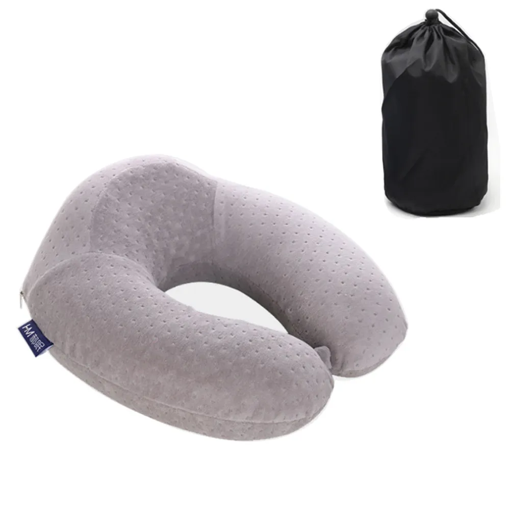 PUSH!旅遊用品飛機帶帽旅行枕U型枕頭旅遊睡枕午休飛機連帽旅行枕頭灰色(S66-1) 歷史價格詳細信息