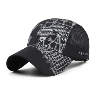 涼感抗UV輕薄速乾防曬遮陽戶外地球風棒球帽鴨舌帽-玫紅、黑、灰、藍4色可選 歷史價格詳細信息