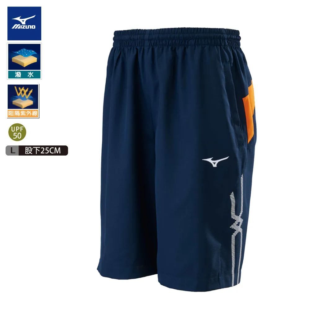 Mizuno 平織短褲 [32TBA05581] 男 短褲 平織 運動褲 休閒 舒適 拉鍊口袋 藍 歷史價格詳細信息