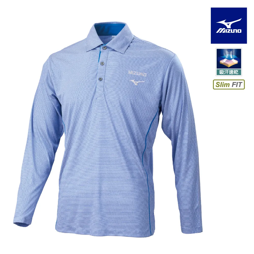 【MIZUNO 美津濃】男款長袖POLO衫 32TAA51618（希臘藍） 歷史價格詳細信息