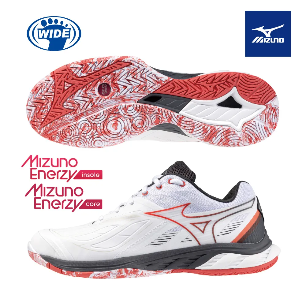 Mizuno 美津濃 羽球鞋 Wave Fang 2 寬楦 女鞋 白 粉 回彈 室內運動 桌球鞋 71GA2313-22 歷史價格詳細信息