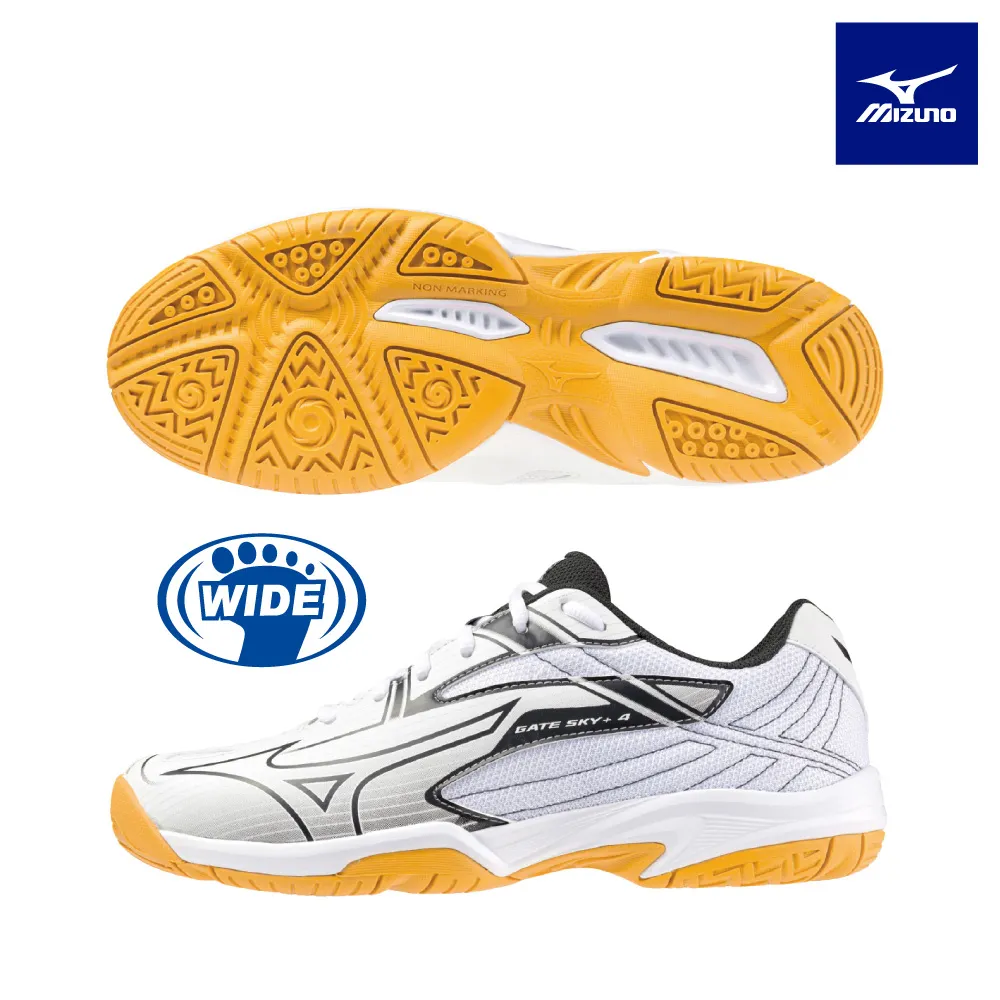 Mizuno Gate Sky Plus 4 [71GA242103] 男女 羽球鞋 寬楦 室內 運動 基本款 白黑紅 歷史價格詳細信息