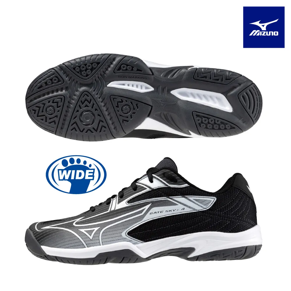Mizuno Gate Sky Plus 4 [71GA242103] 男女 羽球鞋 寬楦 室內 運動 基本款 白黑紅 歷史價格詳細信息