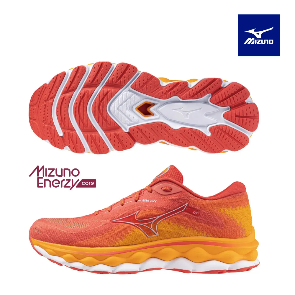 Mizuno 美津濃 慢跑鞋 Wave Sky 7 男鞋 橘 黑 頂級回彈 ENERZY CORE中底 J1GC2302-05 歷史價格詳細信息