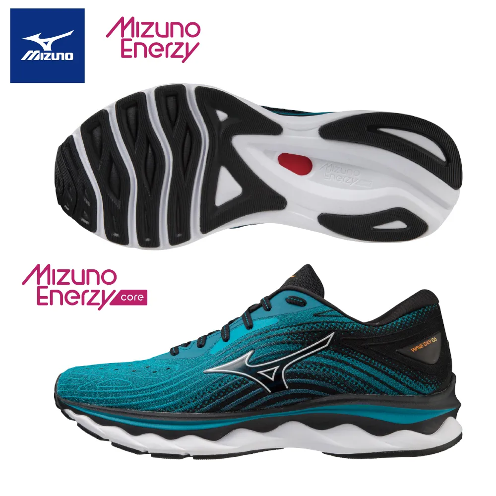 Mizuno 美津濃 男款 慢跑鞋 WAVE SKY 6 一般型 超寬楦 跑步 穩定 包覆 -藍- J1GC221153 歷史價格詳細信息